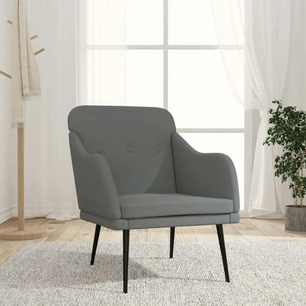 Armchair Dark Grey 63x76x80 cm Fabric 351475