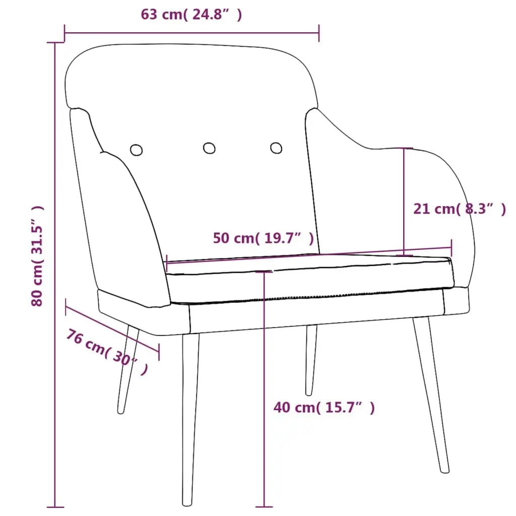 Armchair Dark Grey 63x76x80 cm Fabric 351475