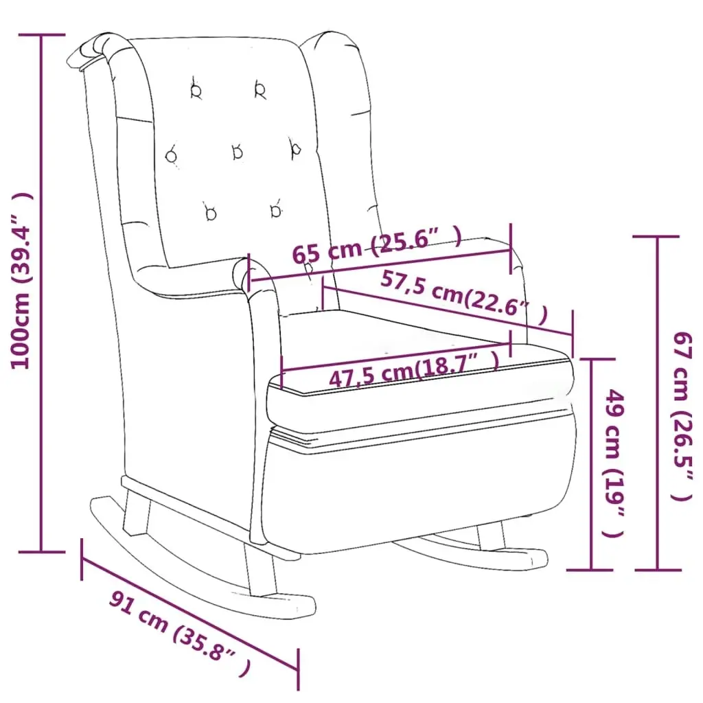 Armchair with Rocking Legs and Stool Dark Grey Fabric 3121273