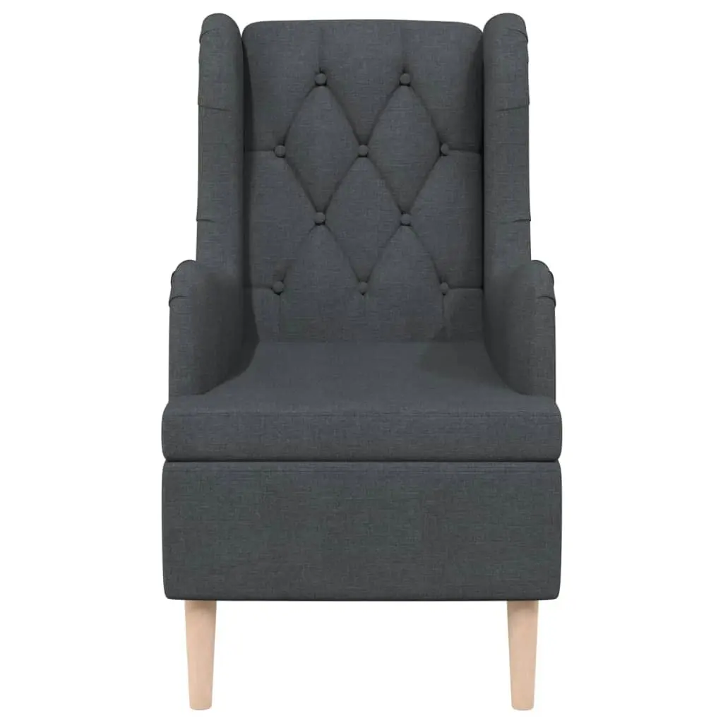 Armchair with Solid Rubber Wood Feet Dark Grey Fabric 329385