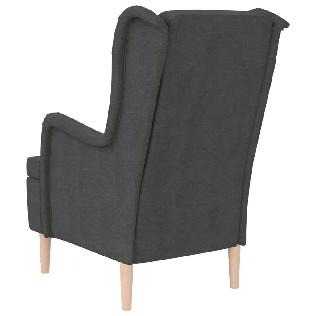 Armchair with Solid Rubber Wood Feet Dark Grey Fabric 329385