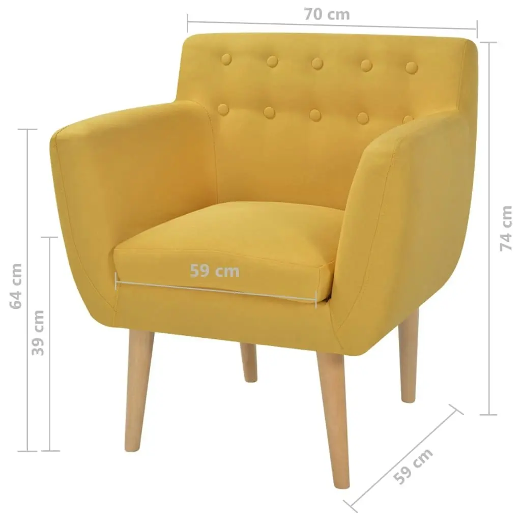 Armchair Yellow Fabric 244069