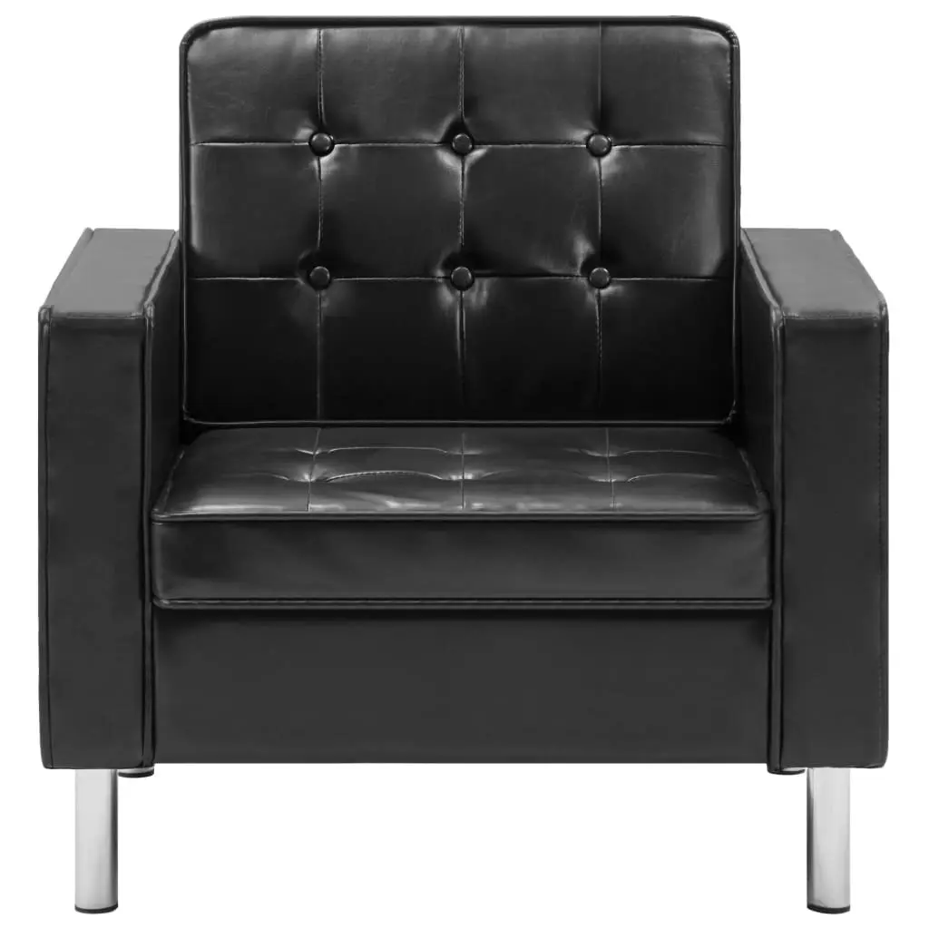 Armchair Black Faux Leather 247018