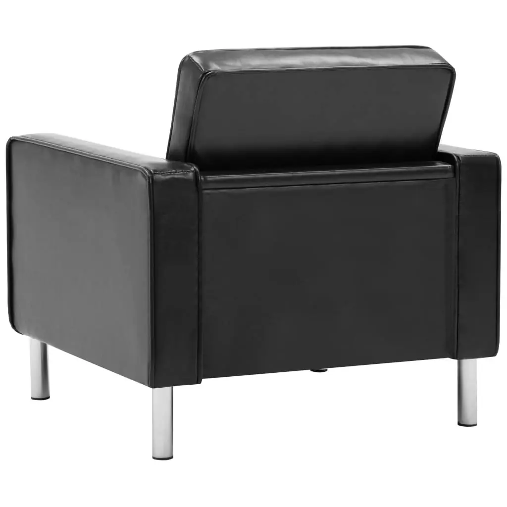 Armchair Black Faux Leather 247018