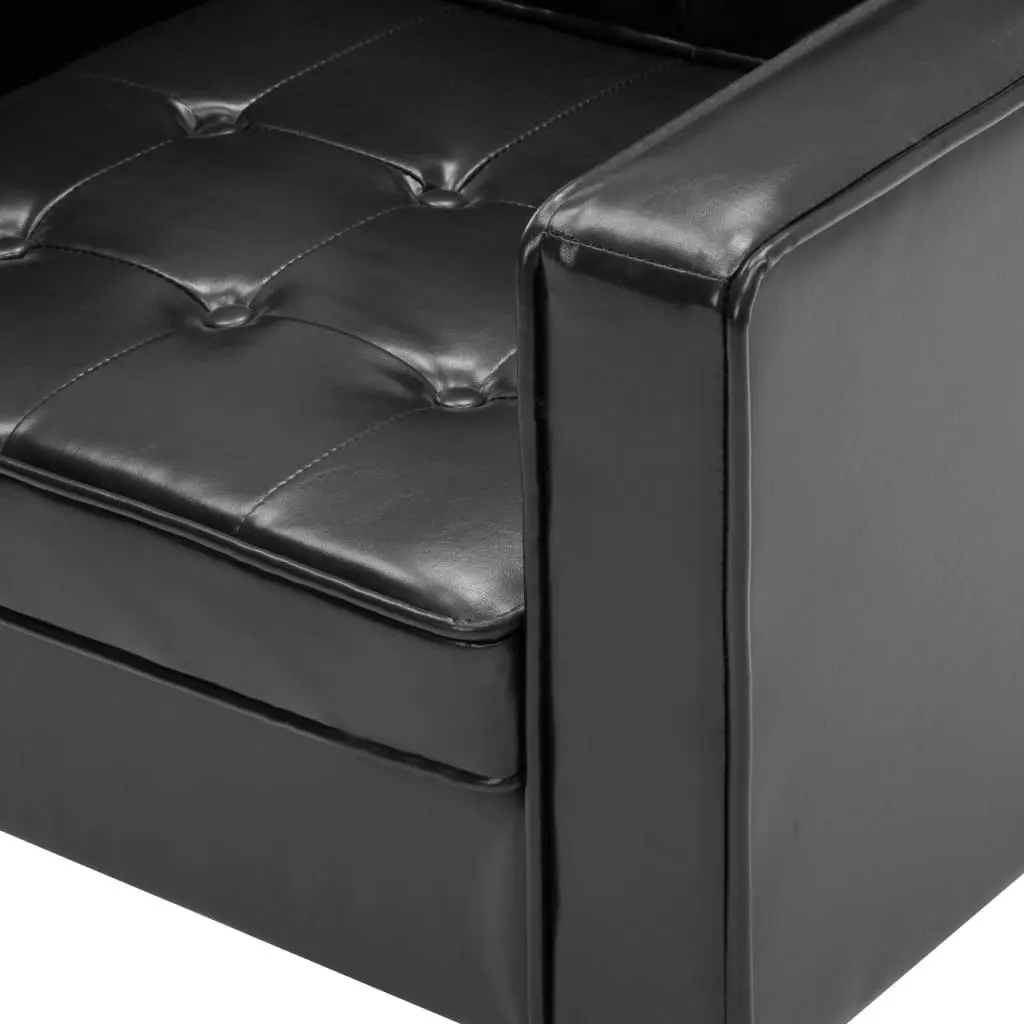 Armchair Black Faux Leather 247018