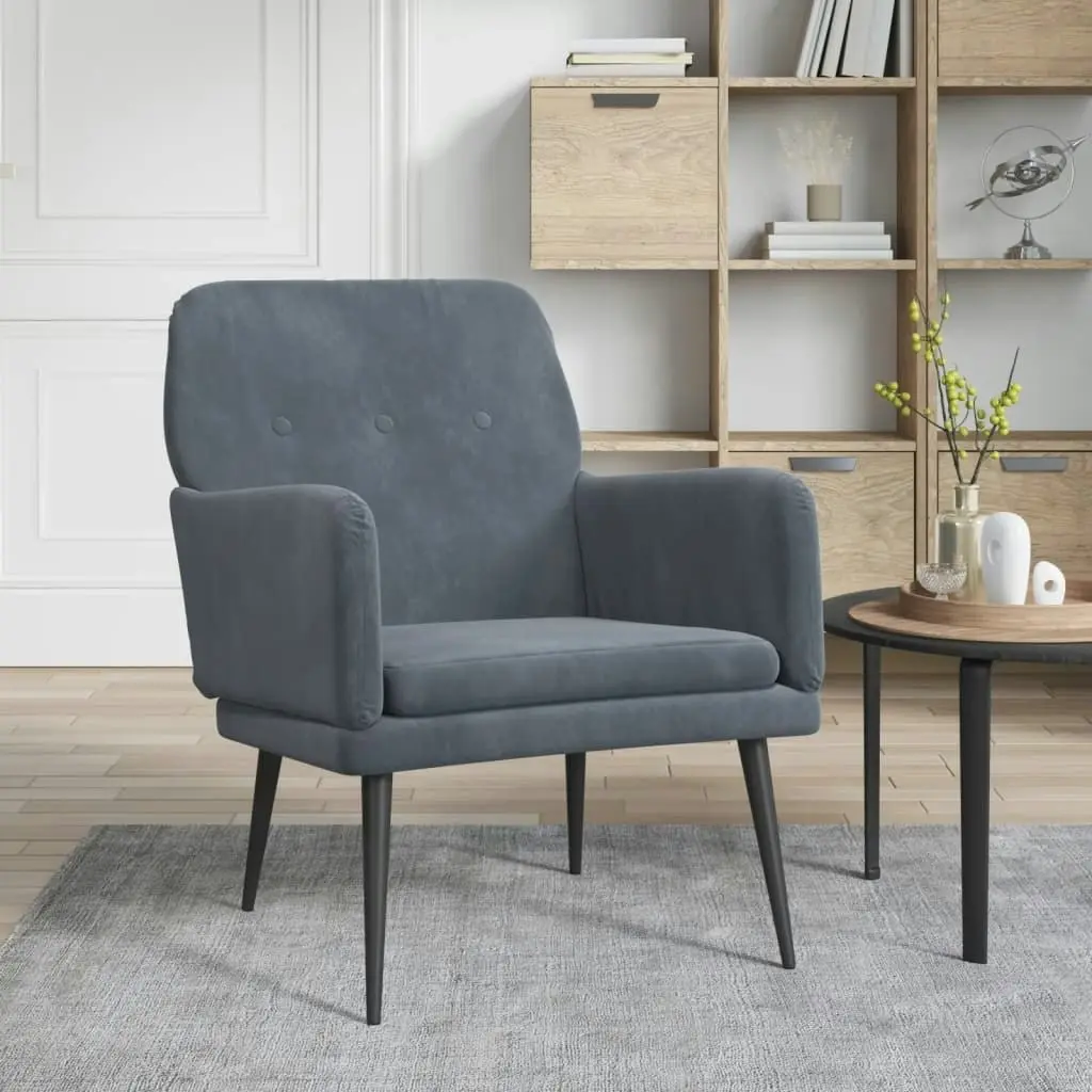 Armchair Dark Grey 62x79x79 cm Velvet 351405