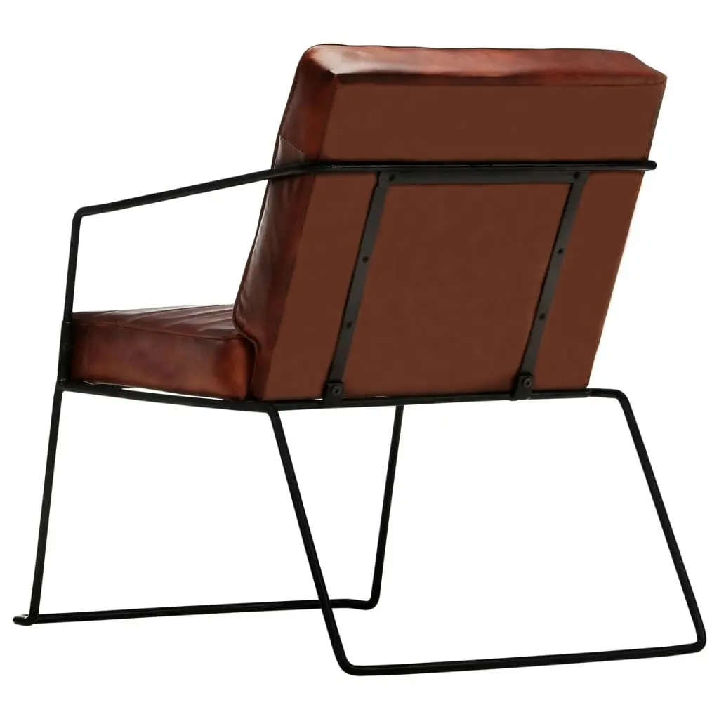 Armchair Dark Brown Real Leather 284412