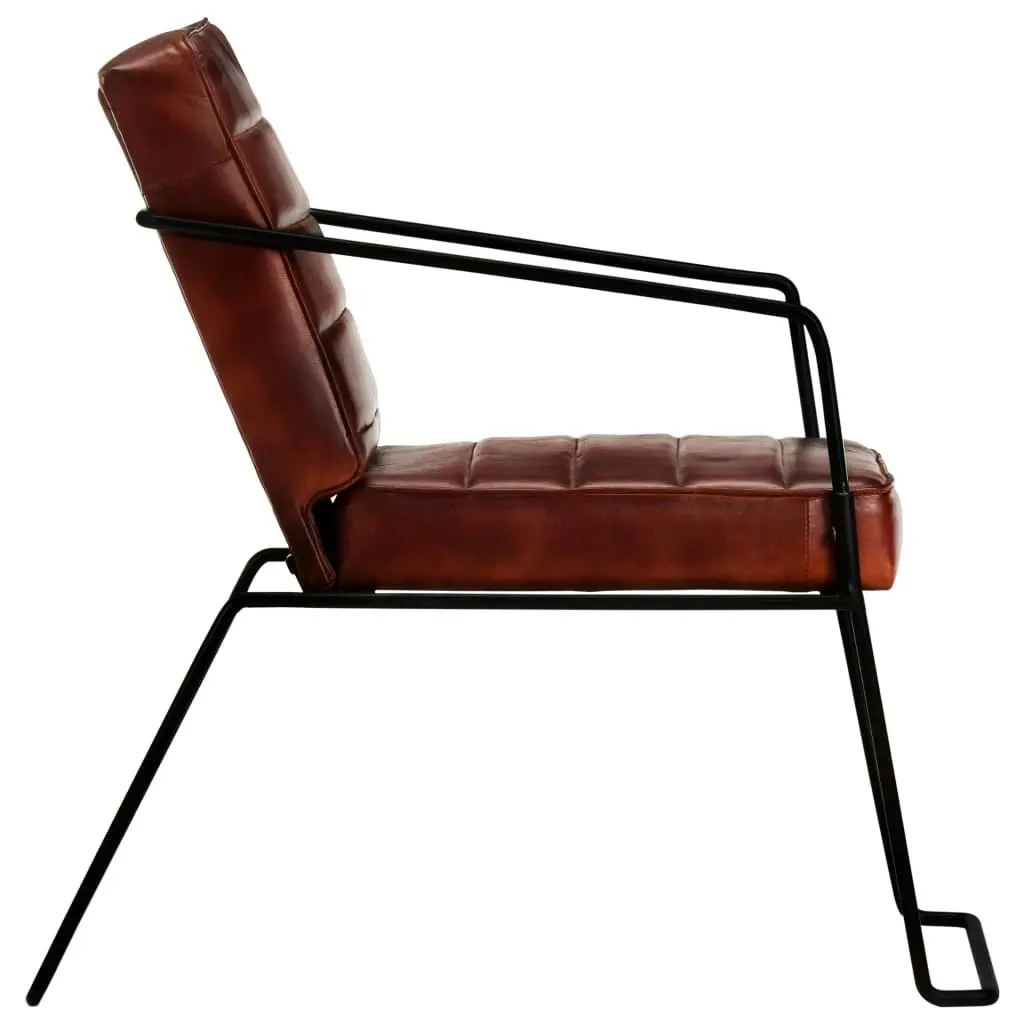 Armchair Dark Brown Real Leather 284412