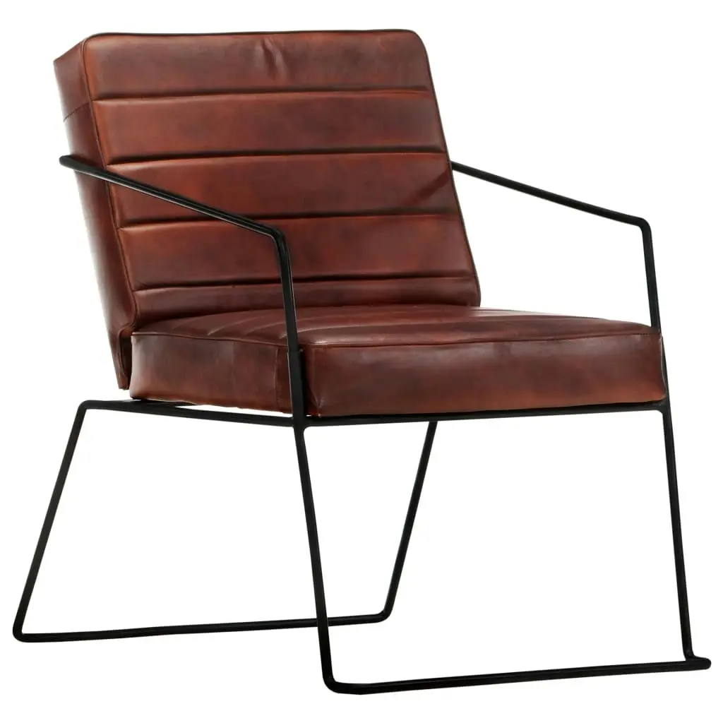 Armchair Dark Brown Real Leather 284412