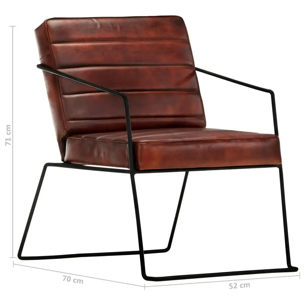 Armchair Dark Brown Real Leather 284412