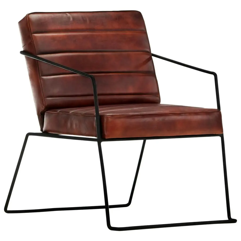 Armchair Dark Brown Real Leather 284412