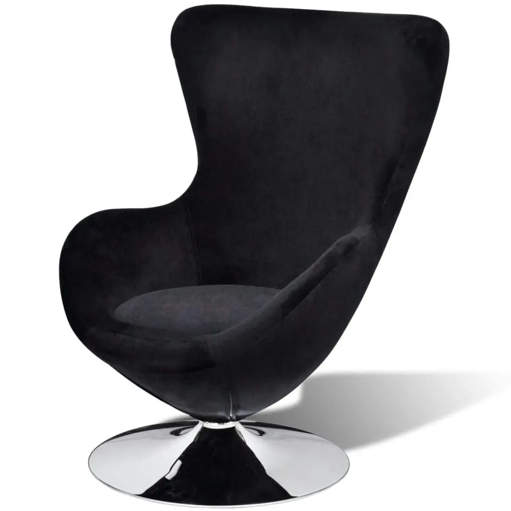 Armchair with Egg Shape Black 241178