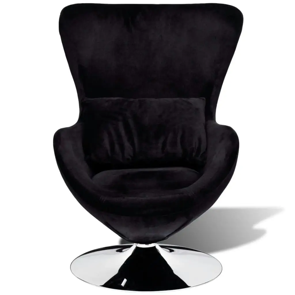 Armchair with Egg Shape Black 241178