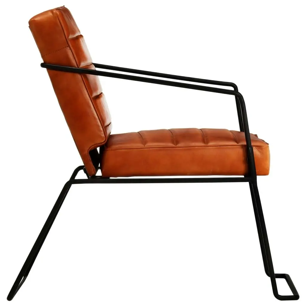 Armchair Tan Real Leather 284411