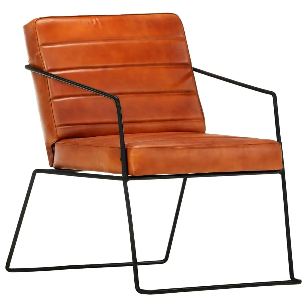 Armchair Tan Real Leather 284411