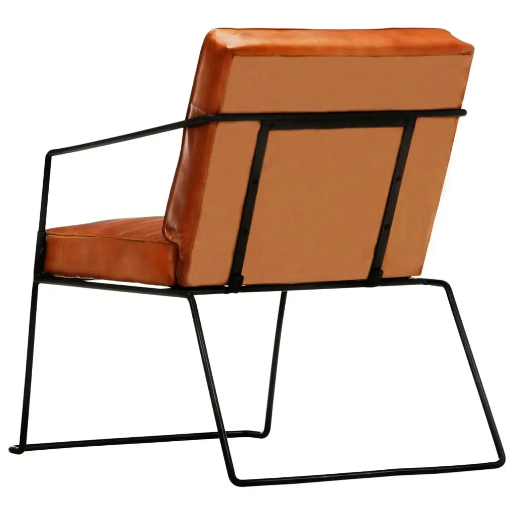 Armchair Tan Real Leather 284411