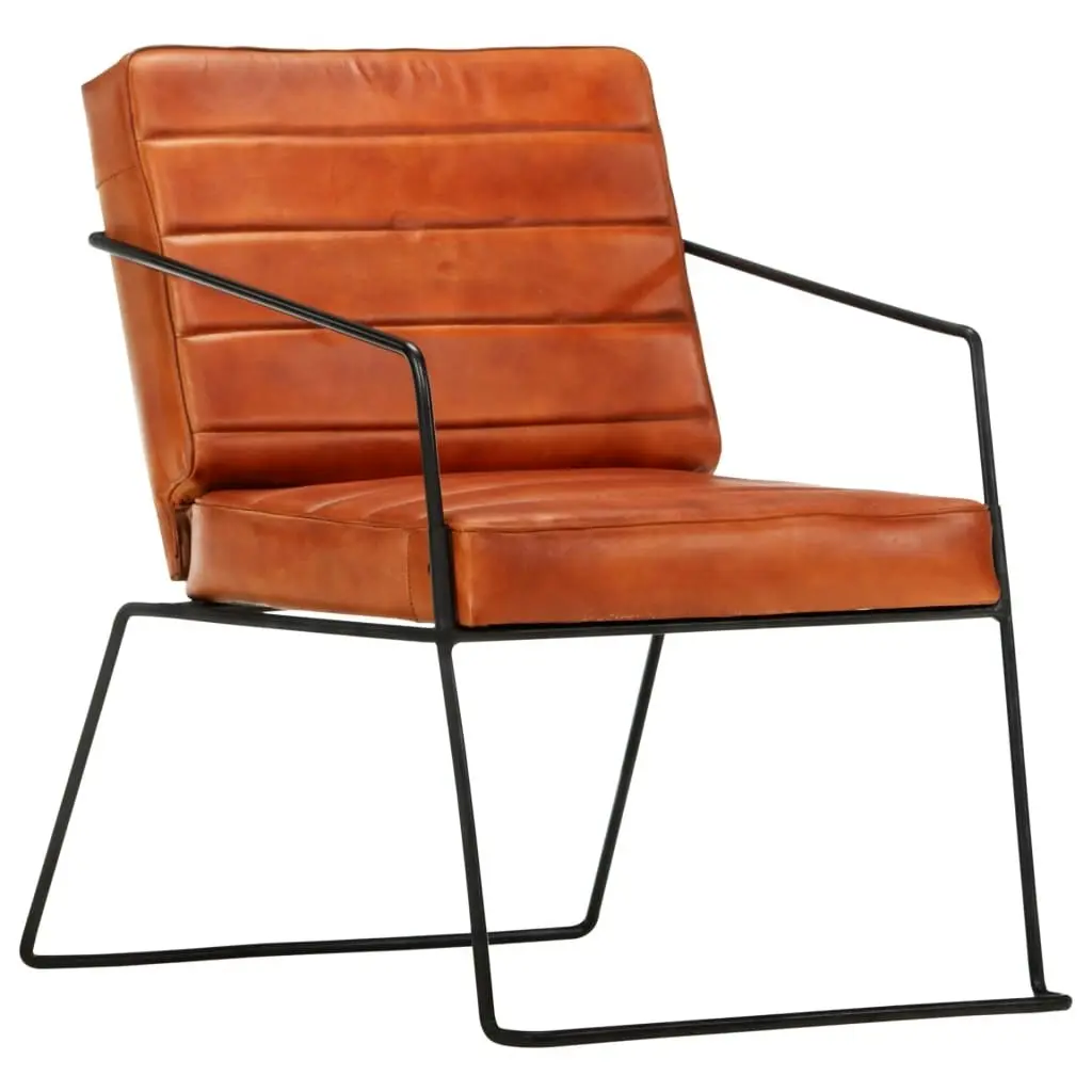 Armchair Tan Real Leather 284411