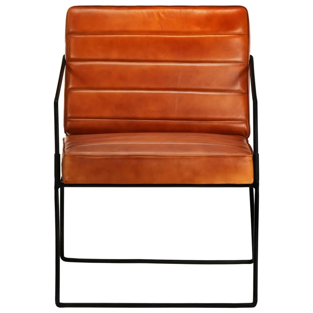 Armchair Tan Real Leather 284411