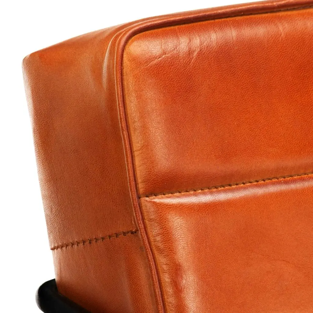 Armchair Tan Real Leather 284411