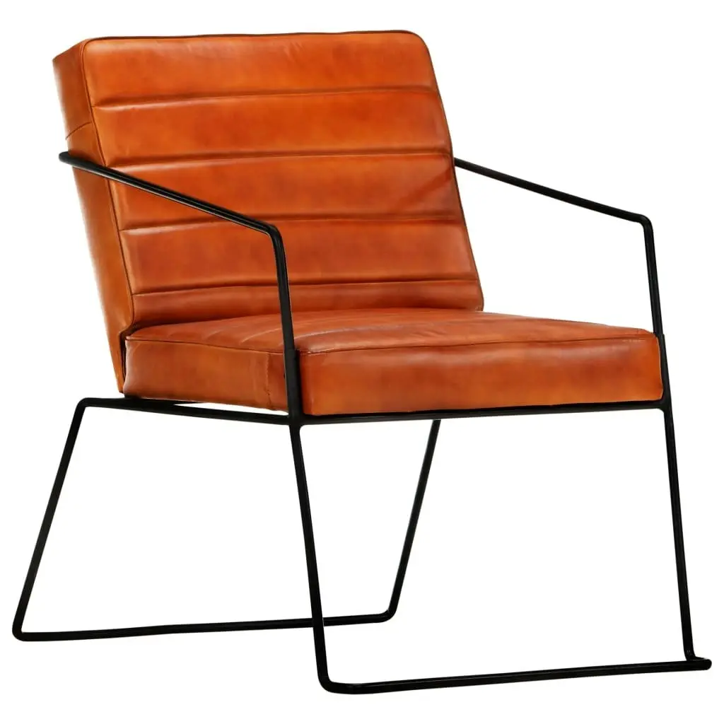 Armchair Tan Real Leather 284411