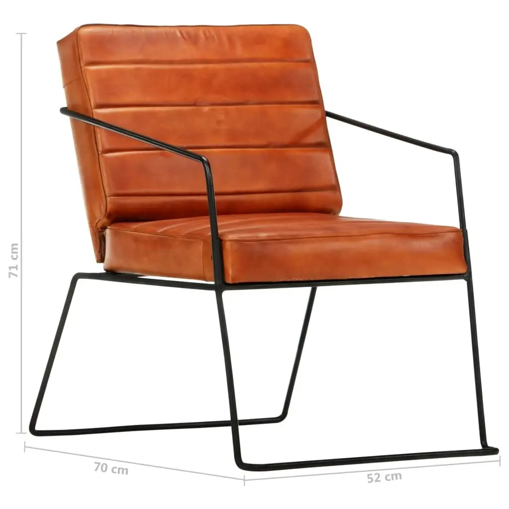 Armchair Tan Real Leather 284411