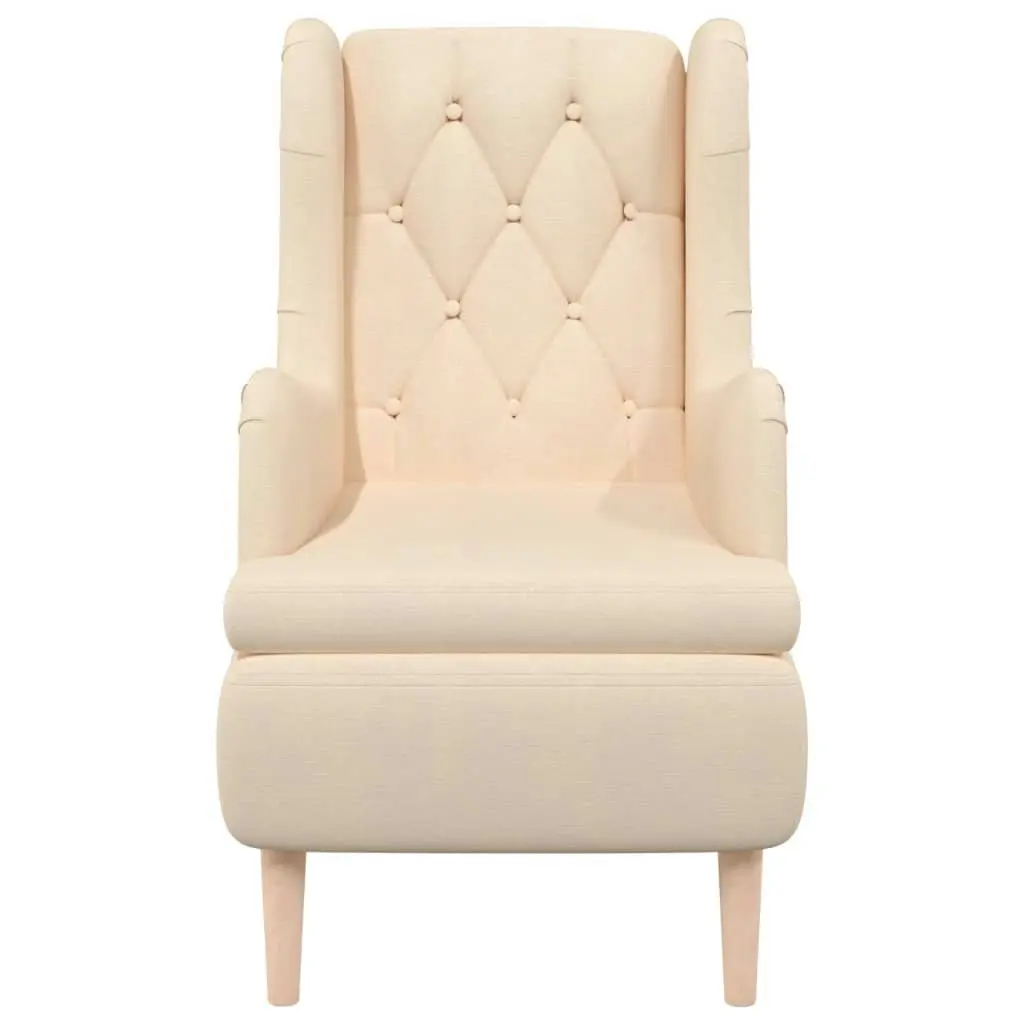 Armchair with Solid Rubber Wood Feet Cream Fabric 329393