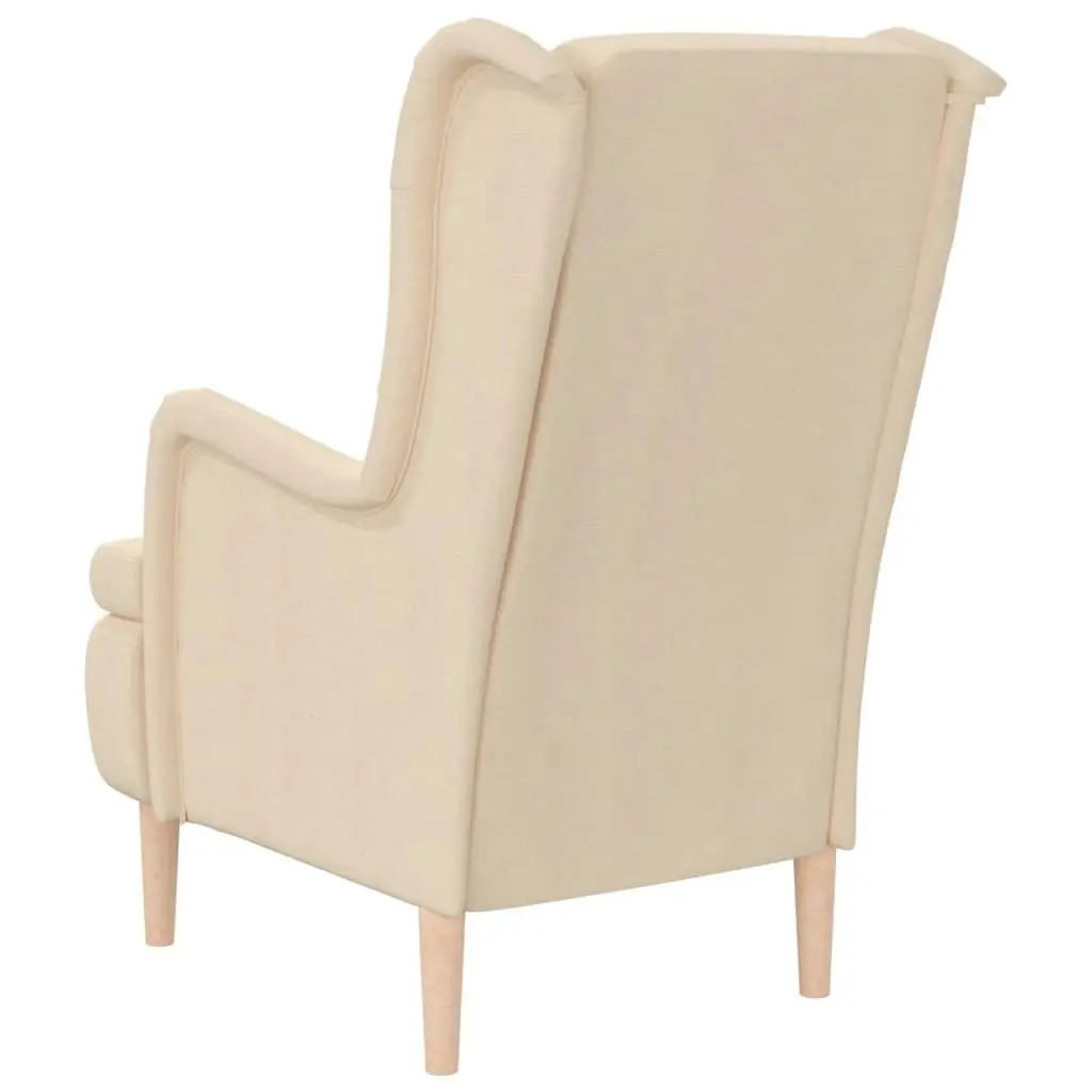 Armchair with Solid Rubber Wood Feet Cream Fabric 329393