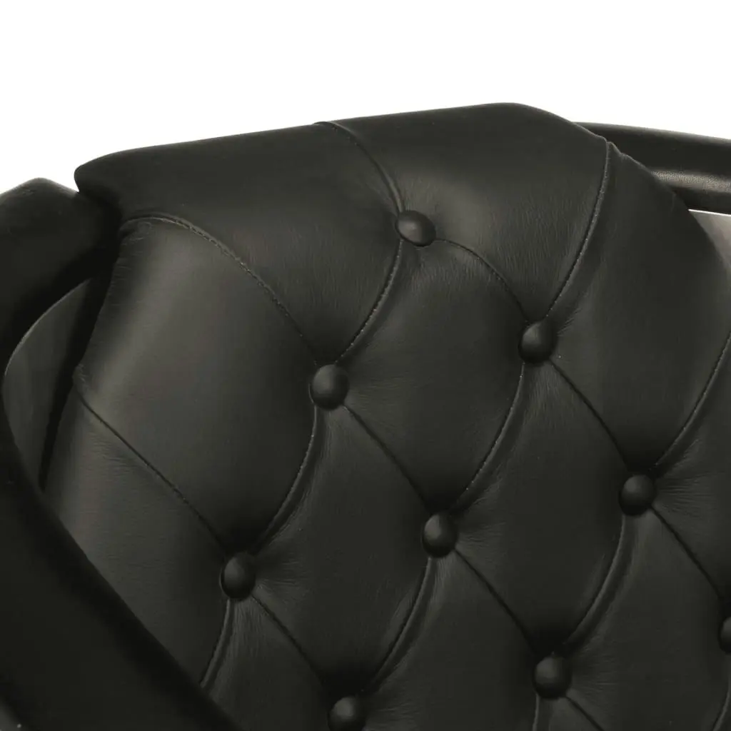 Aviator Armchair Black Real Leather 247795