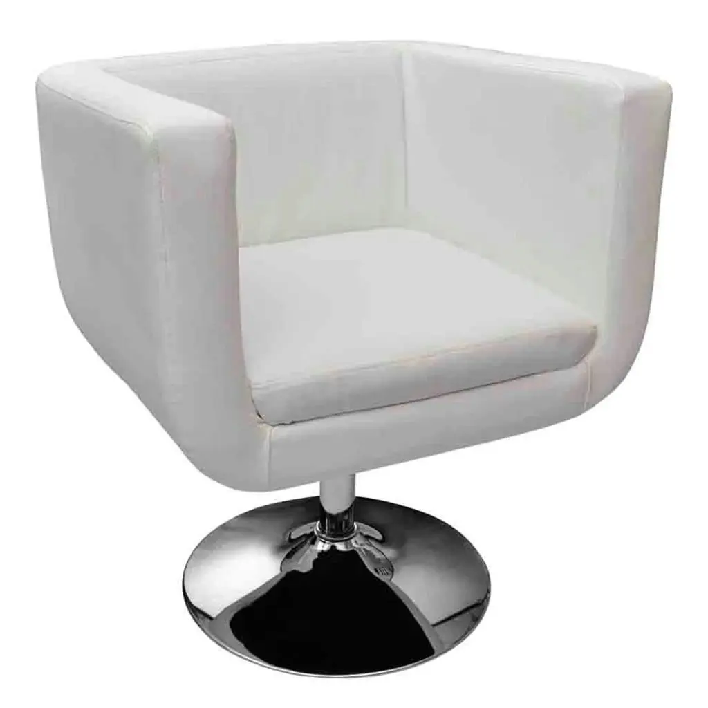 Bar Chairs 2 pcs White Faux Leather 160439