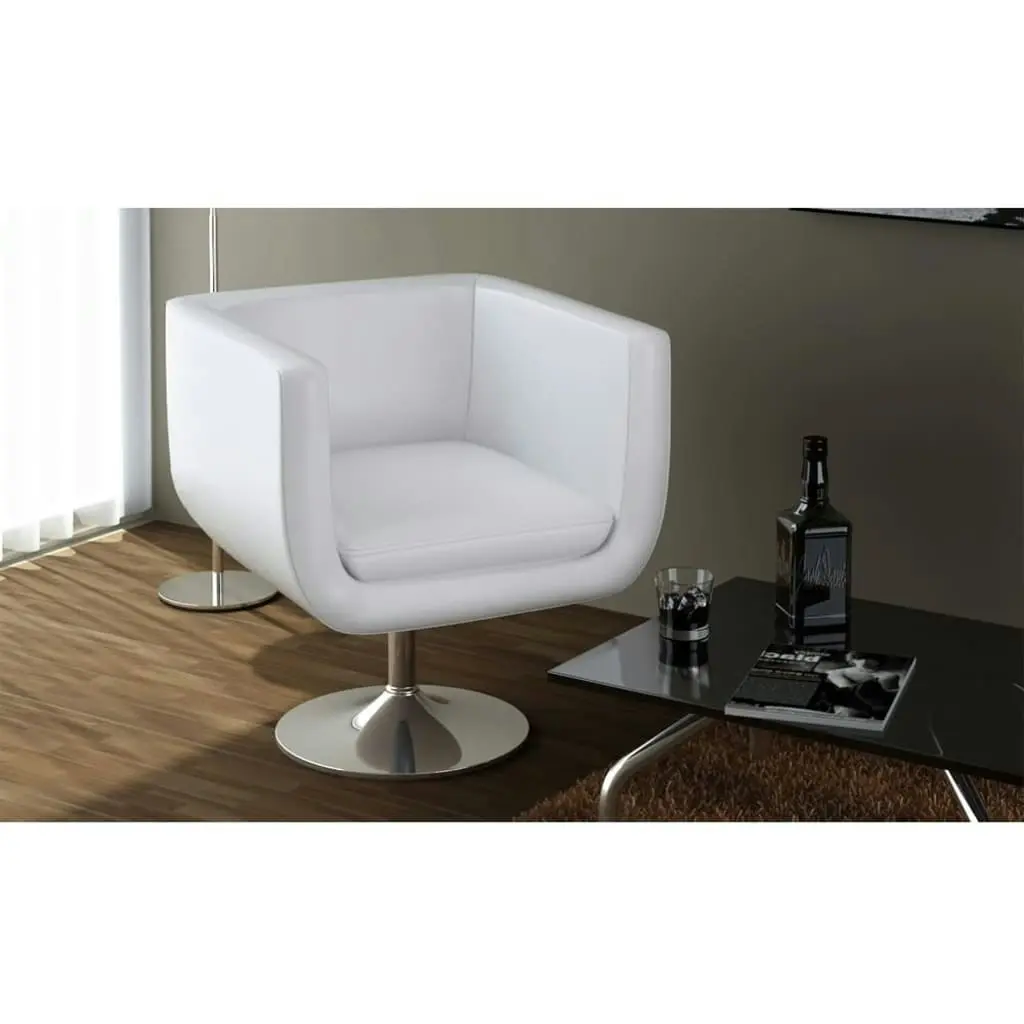 Bar Stool White Faux Leather 240040