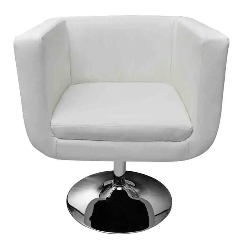 Bar Stool White Faux Leather 240040