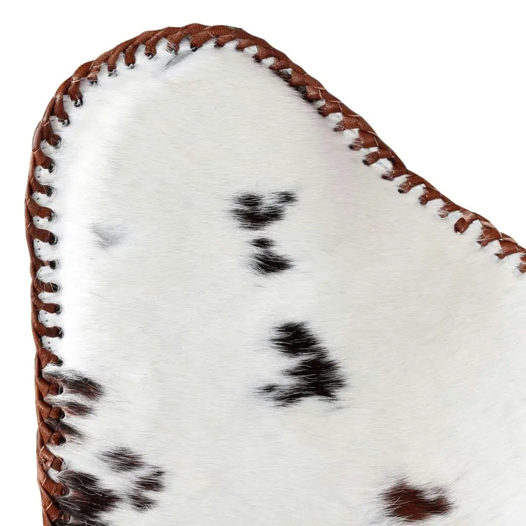 Butterfly Chair Brown and White Real Cowhide Leather 243696