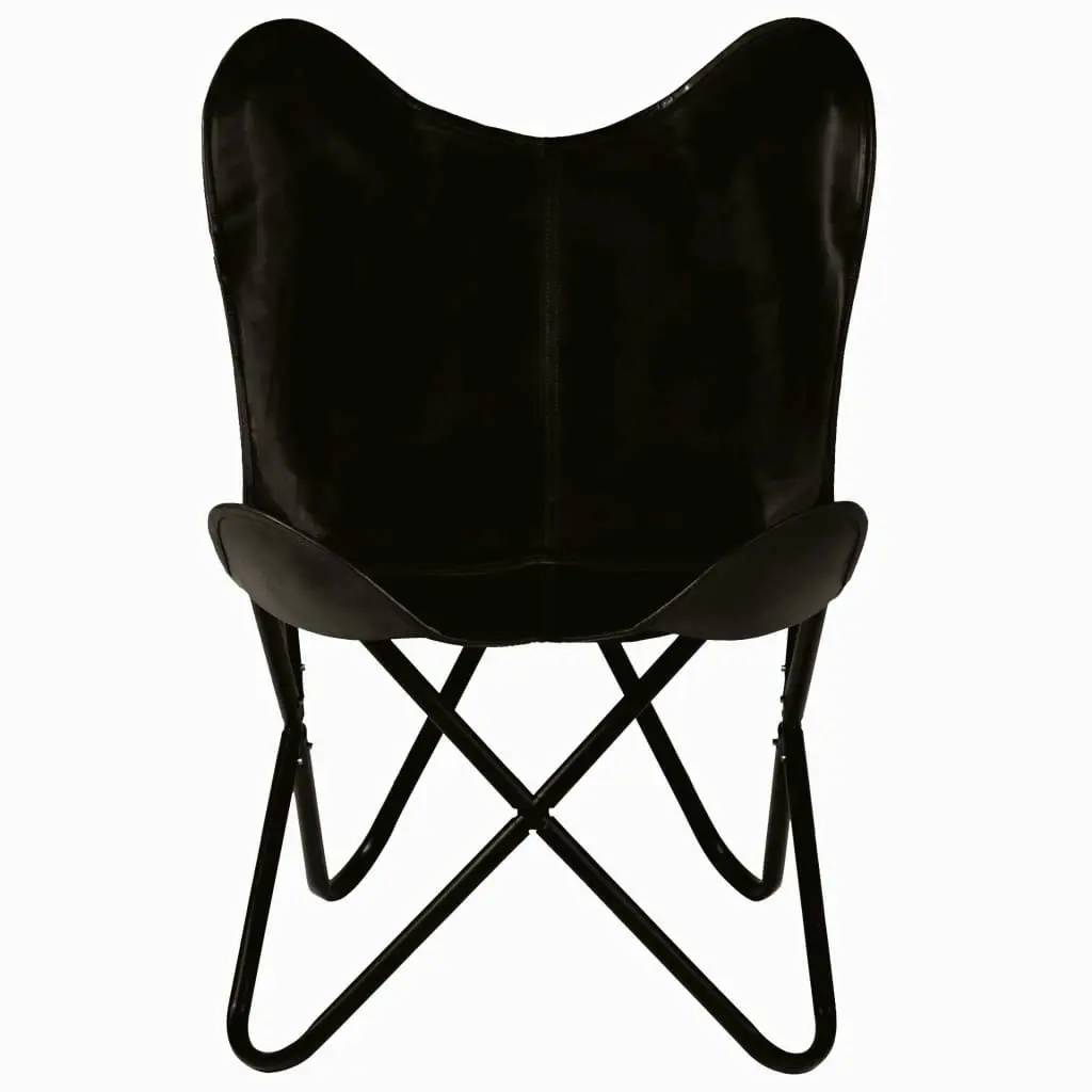 Butterfly Chair Black Kids Size Real Leather 246385