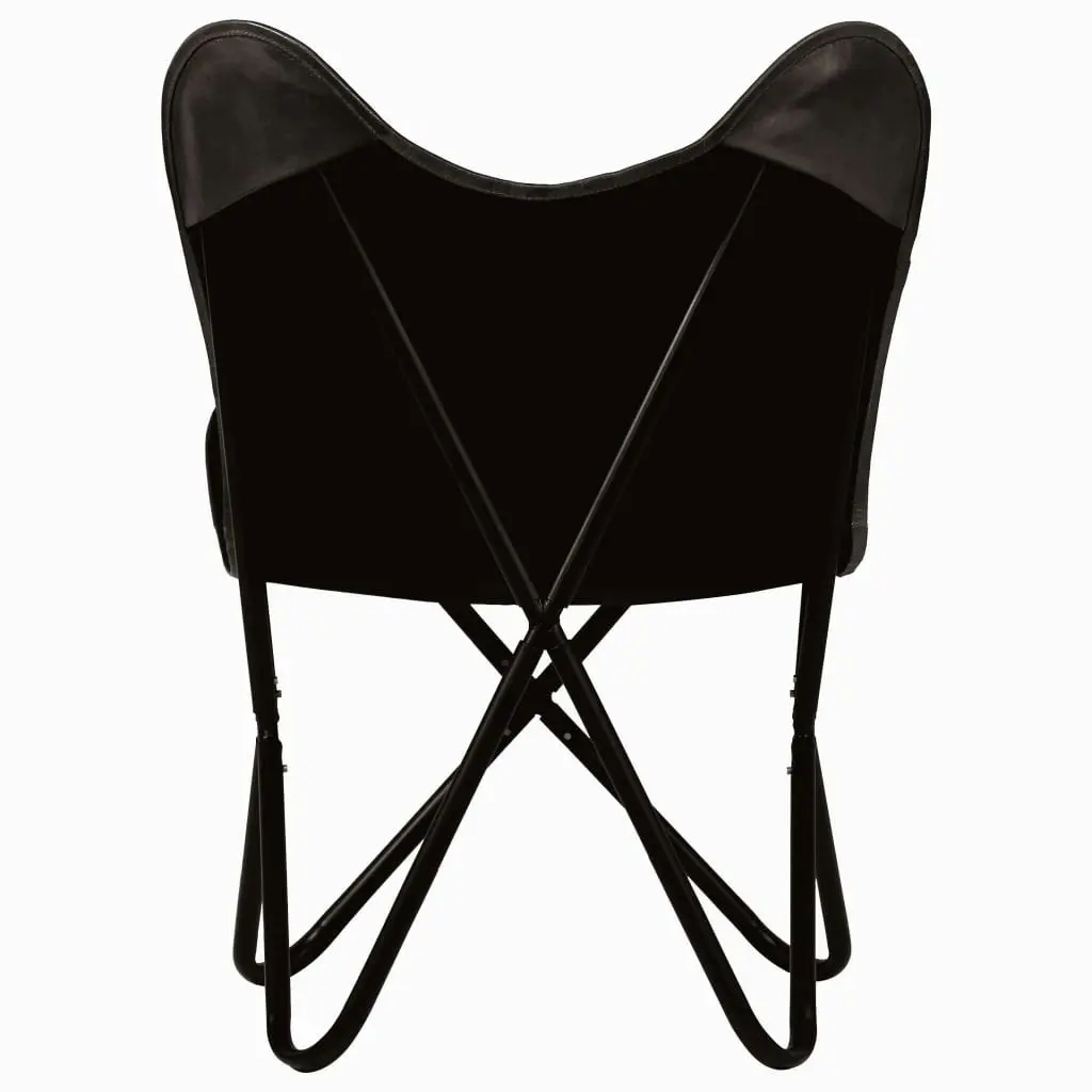 Butterfly Chair Black Kids Size Real Leather 246385