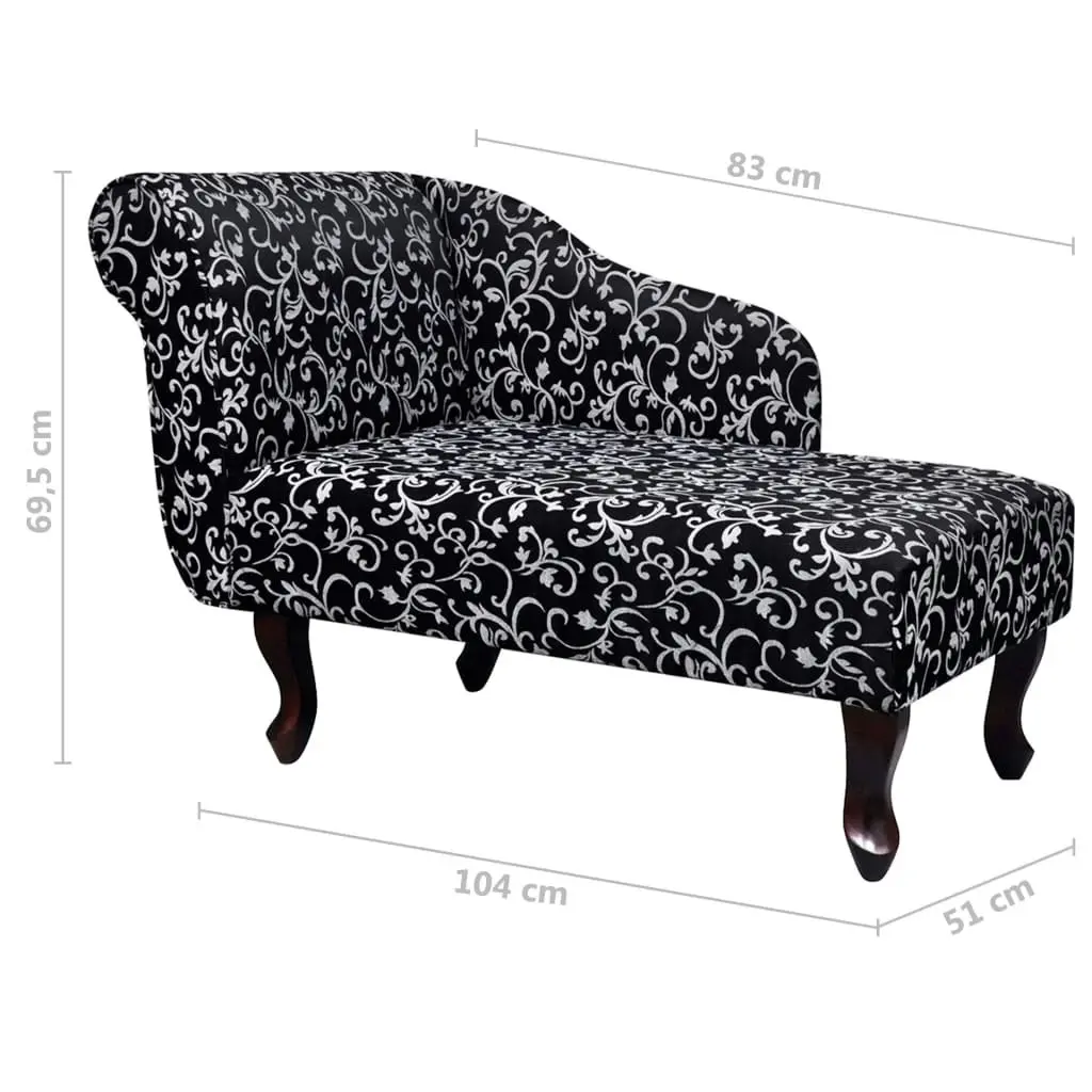 Chaise Longue Black and White Fabric 242403