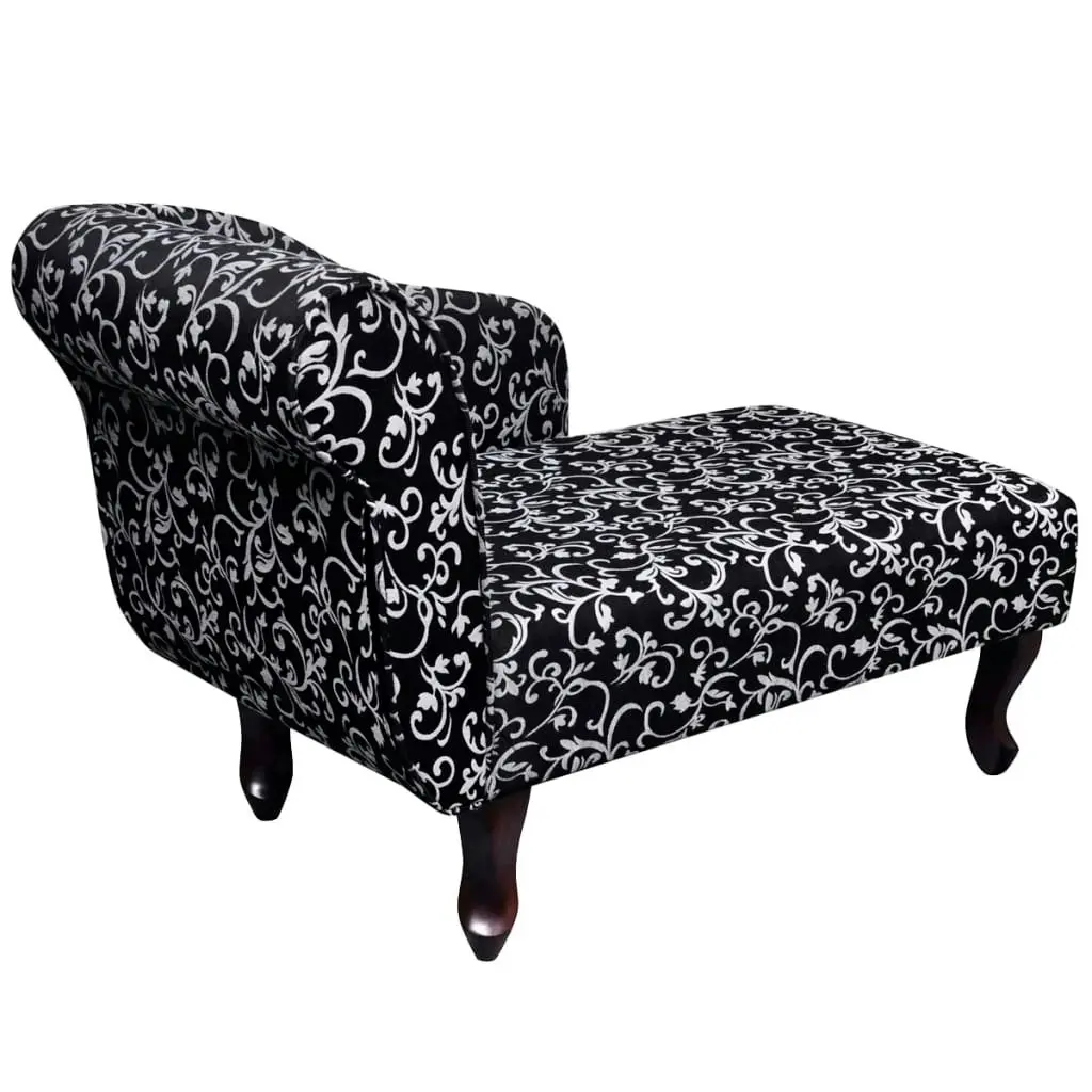 Chaise Longue Black and White Fabric 242403