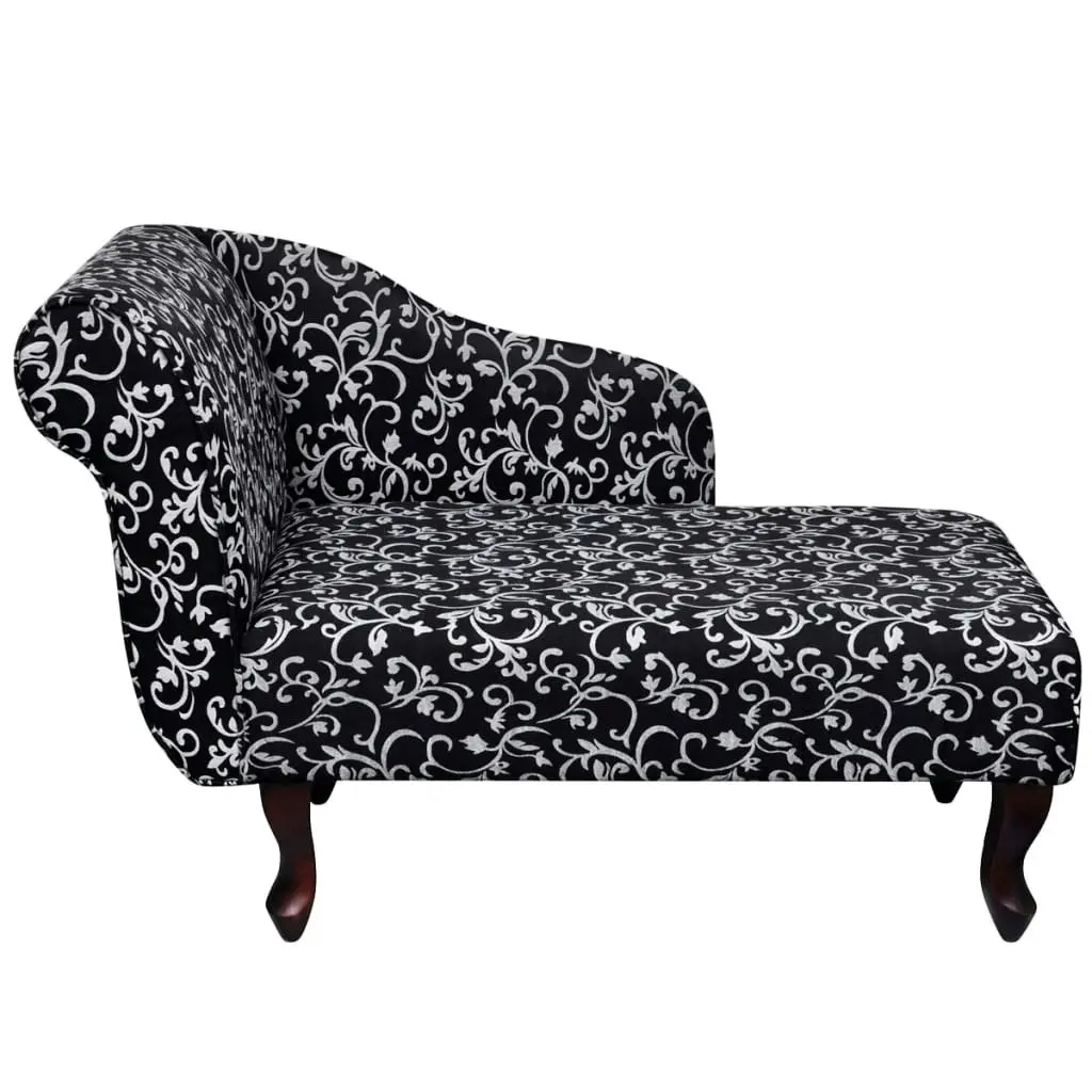 Chaise Longue Black and White Fabric 242403