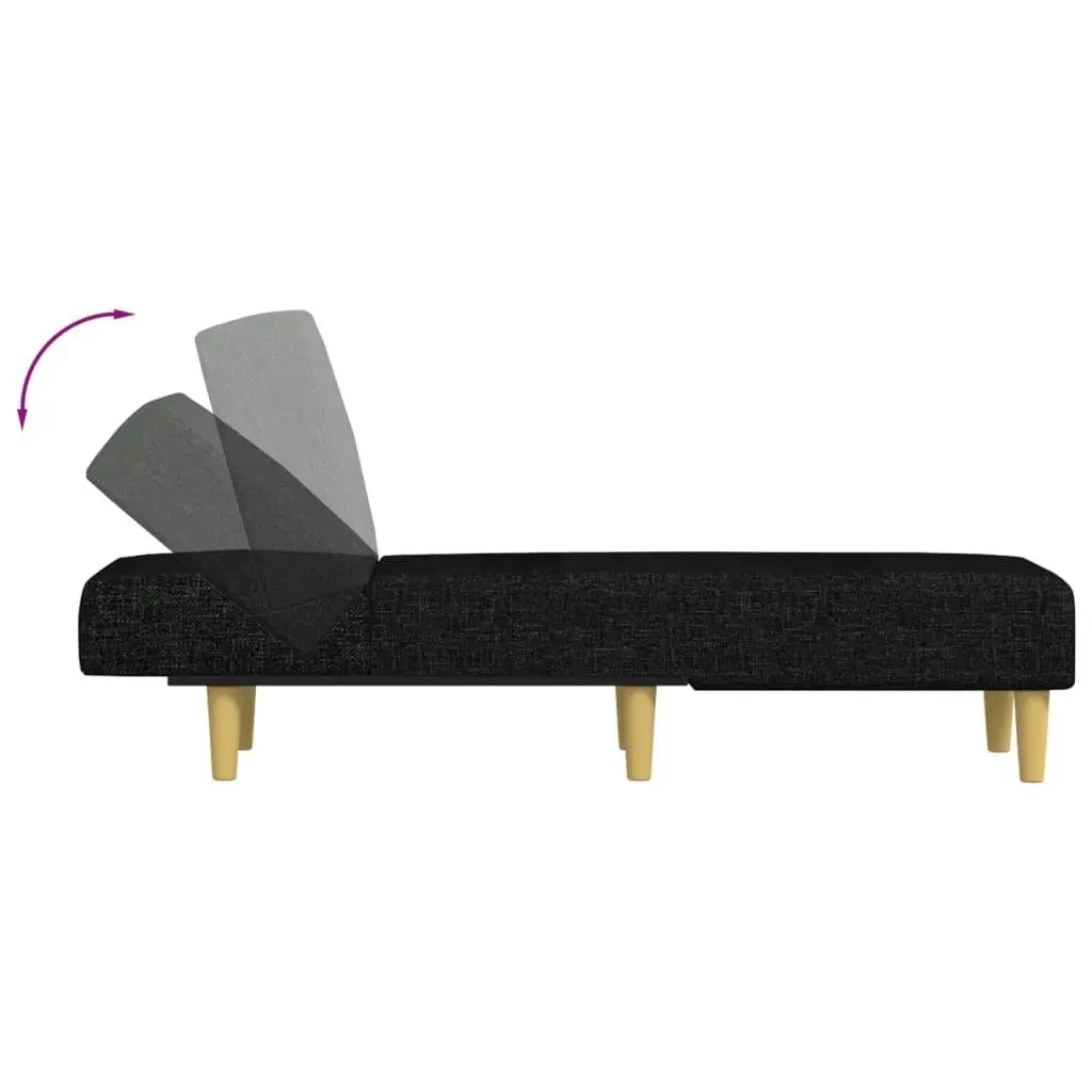 Chaise Longue Black Fabric 352800