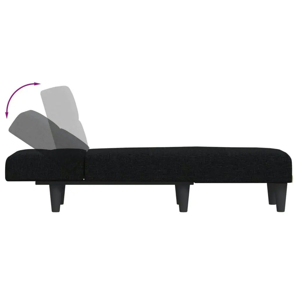 Chaise Longue Black Fabric 352818