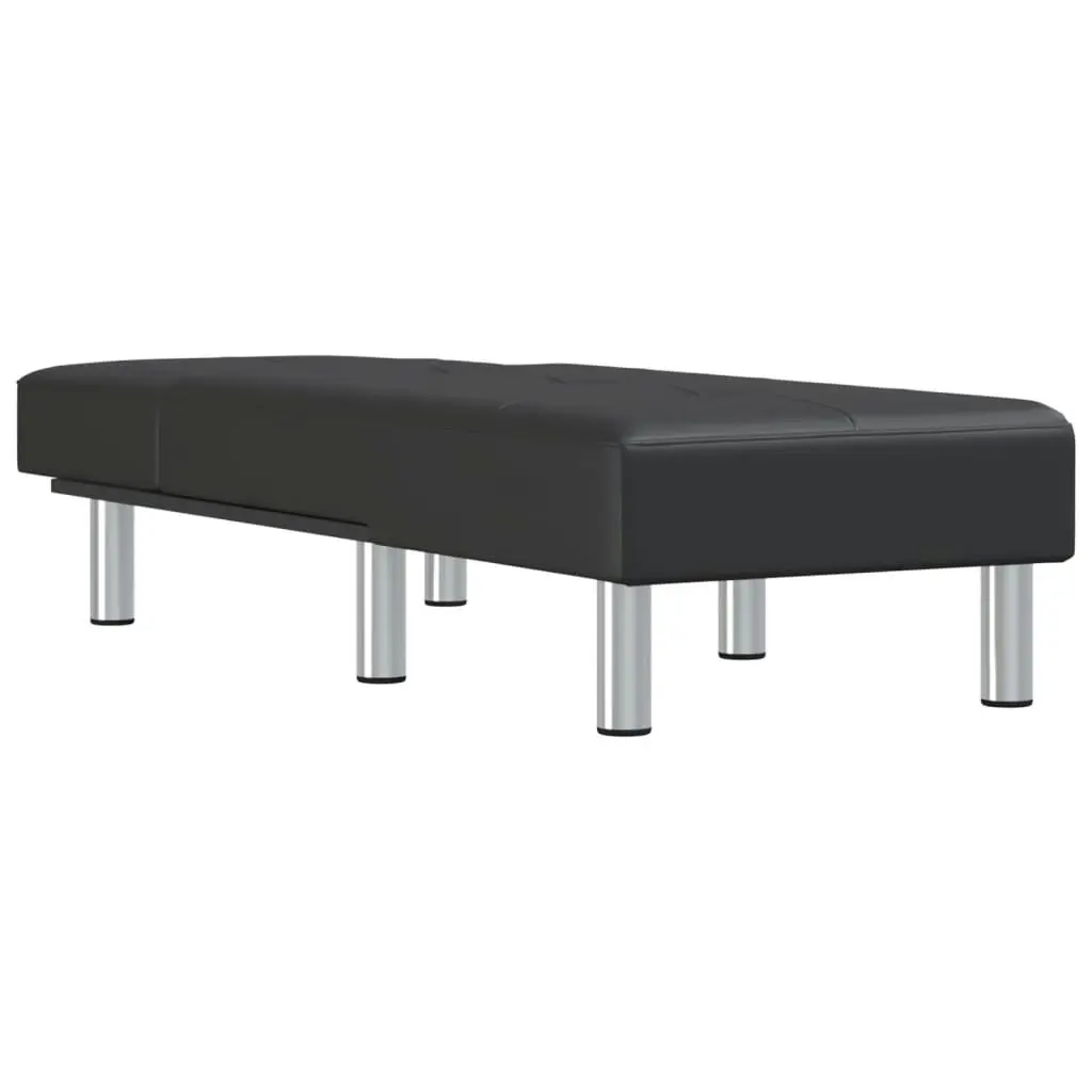 Chaise Longue Black Faux Leather 352849