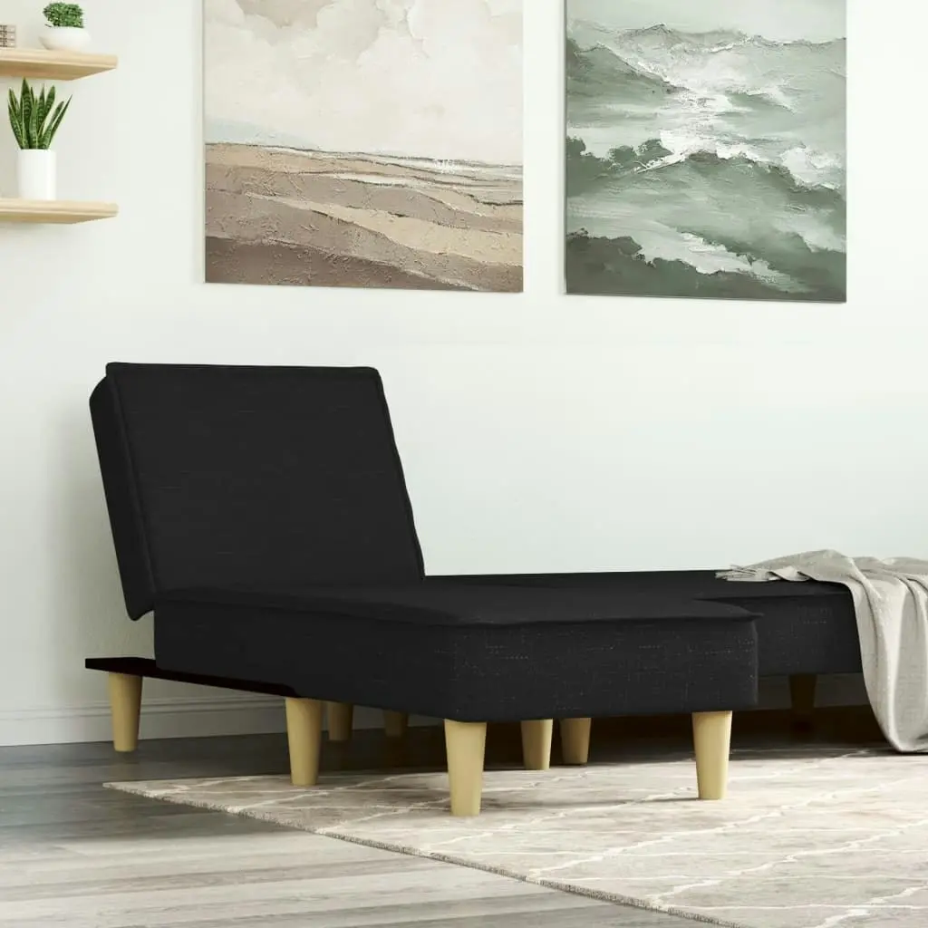 Chaise Longue Black Fabric 352833