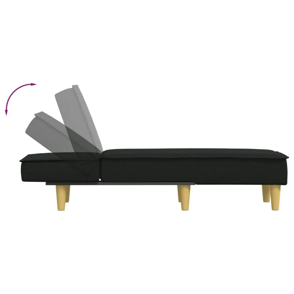 Chaise Longue Black Fabric 352833