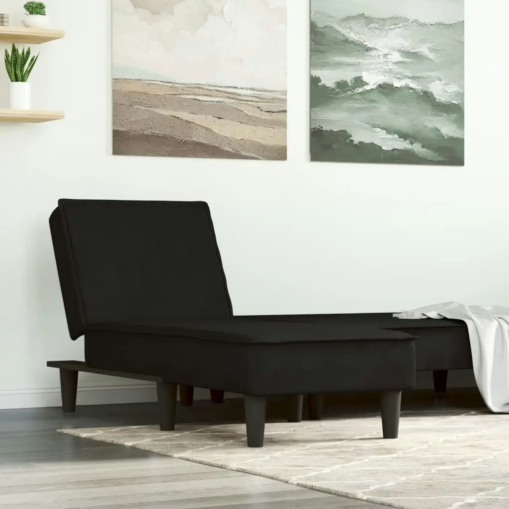 Chaise Longue Black Velvet 352838