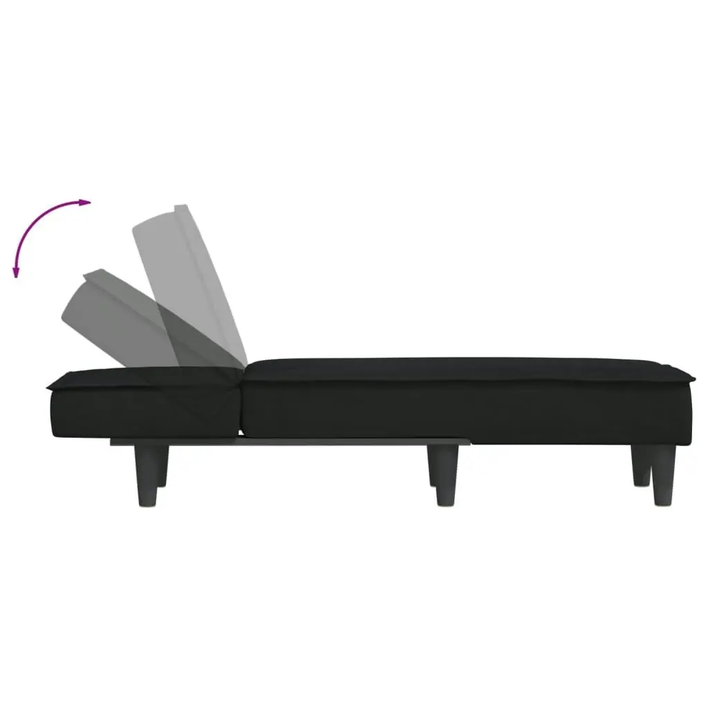 Chaise Longue Black Velvet 352838