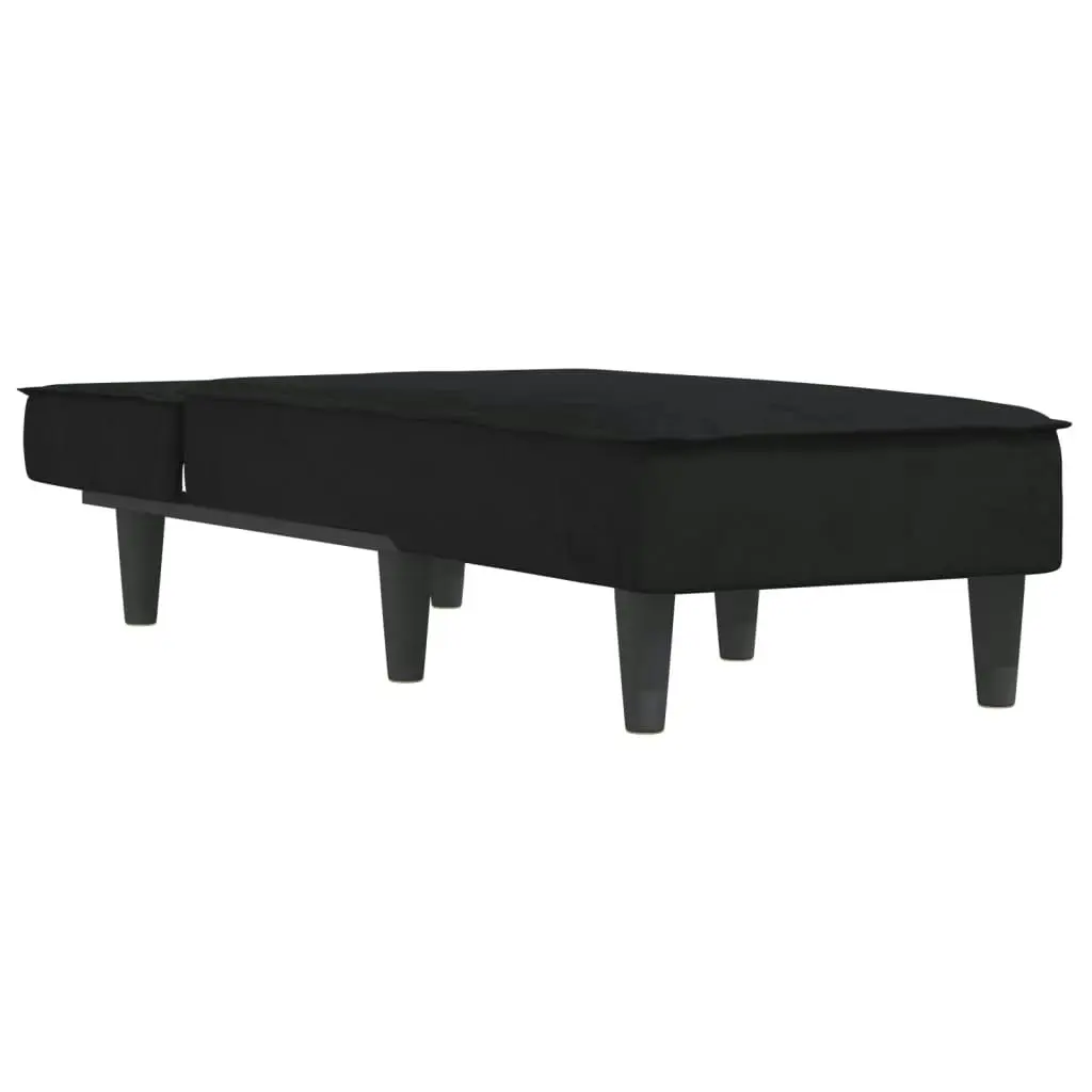 Chaise Longue Black Velvet 352838