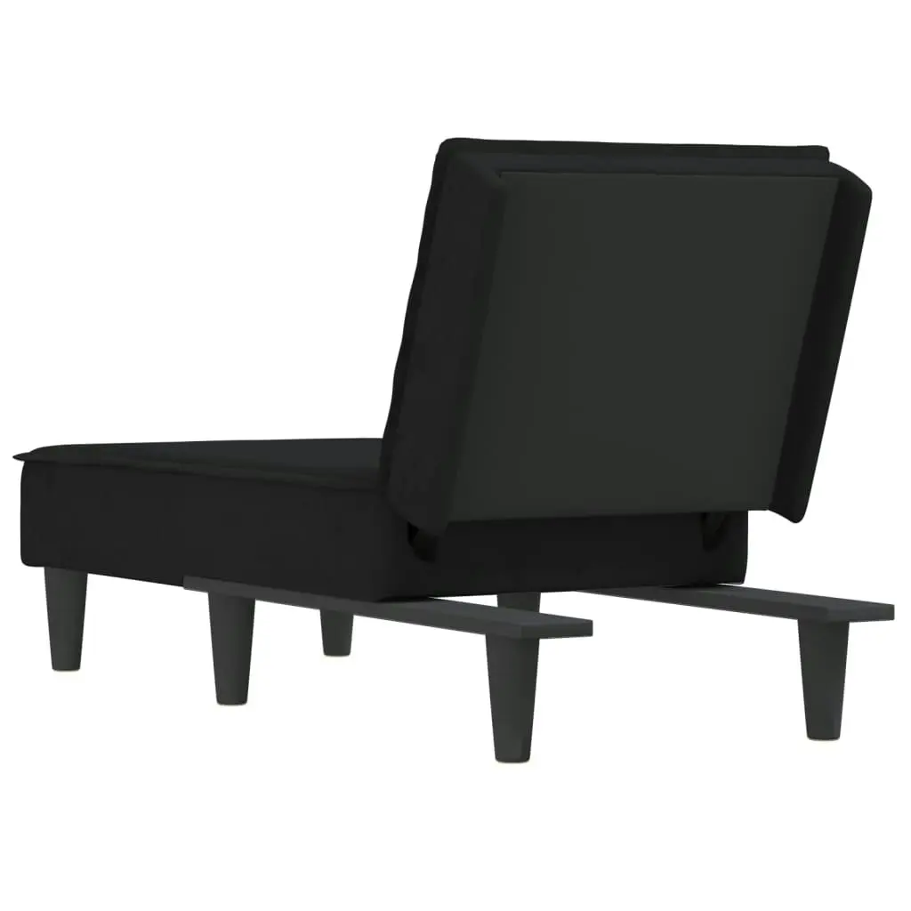 Chaise Longue Black Velvet 352838