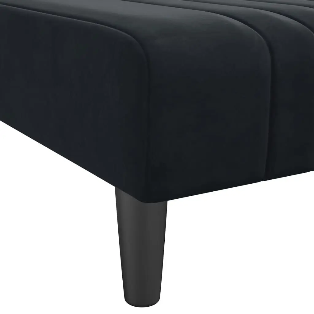 Chaise Longue Black Velvet 352829