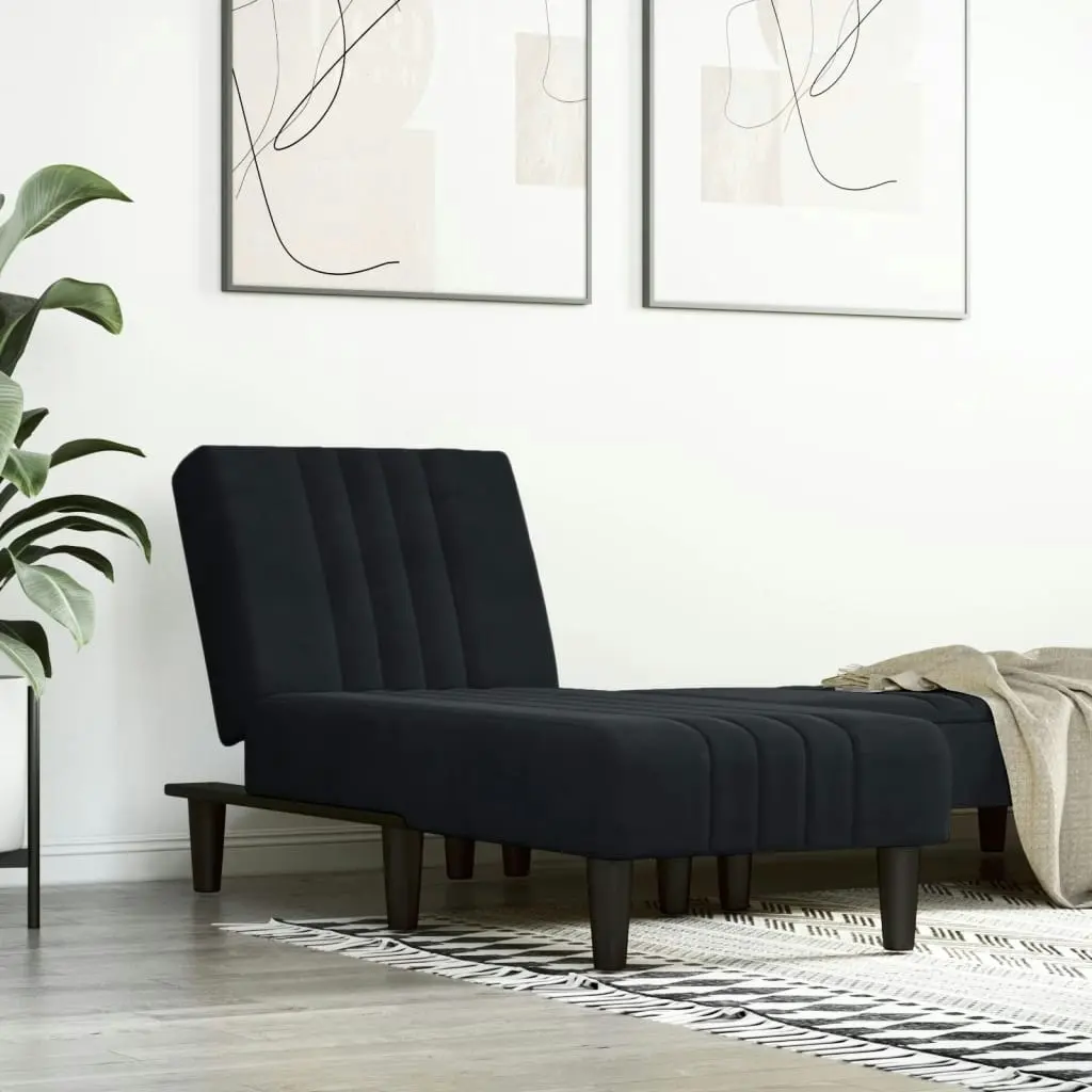 Chaise Longue Black Velvet 352829