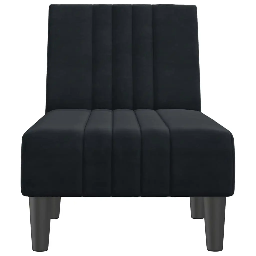 Chaise Longue Black Velvet 352829