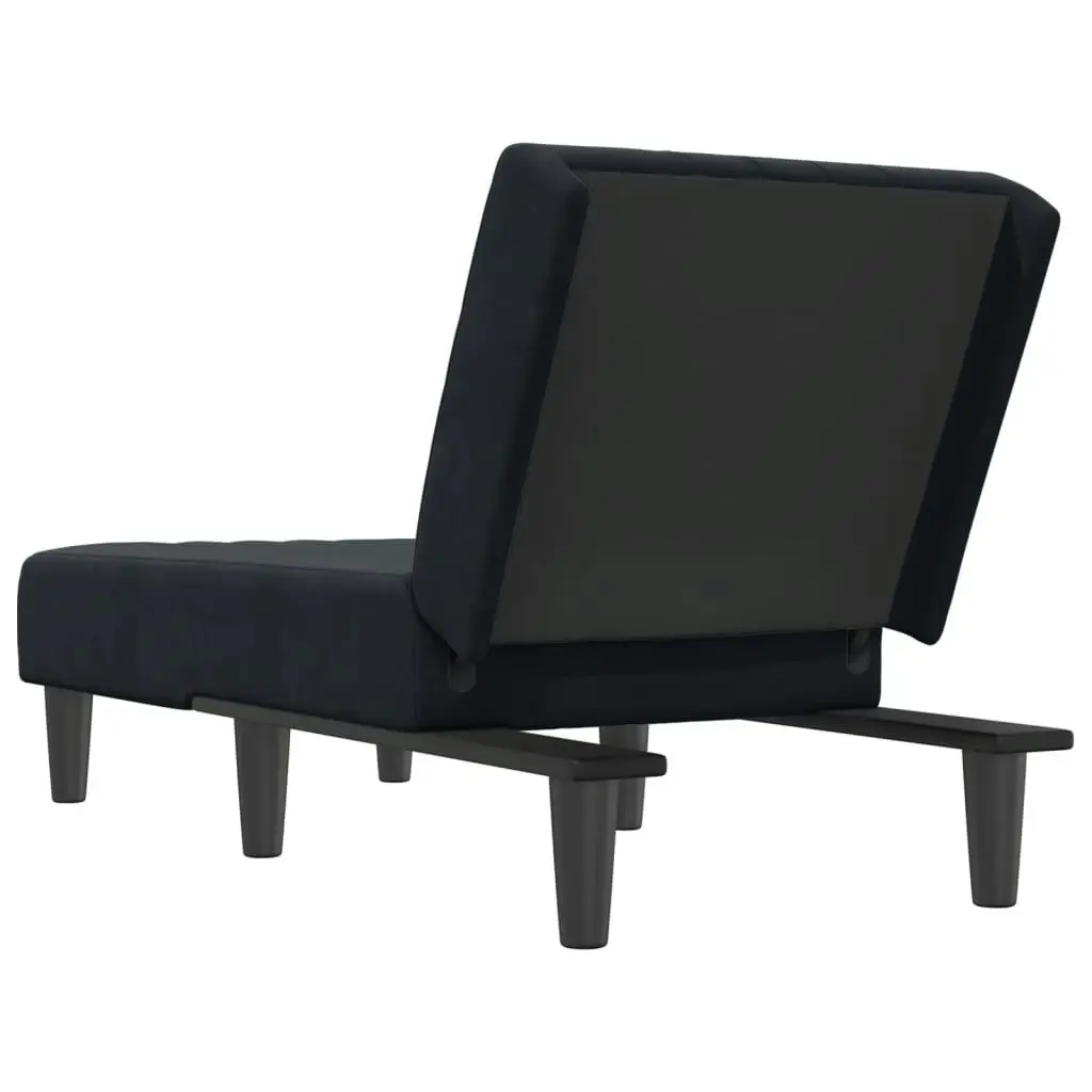 Chaise Longue Black Velvet 352829